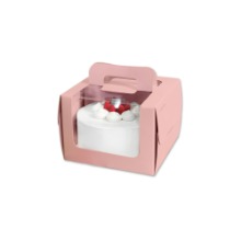 케이크박스(식품지/꺾인창문형/분홍색/2호)-CP